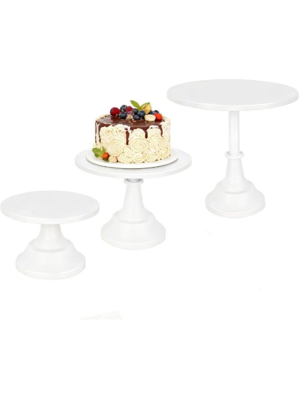 3 Pack Metal Tiered Cake Stands - 8, 10, 12 Inch Dessert Display Set